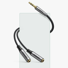 Distribuidor en Cable Aux 2X 3.5mm Mini Jack 0.2m negro