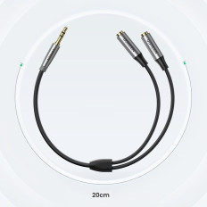 Distribuidor en Cable Aux 2X 3.5mm Mini Jack 0.2m negro