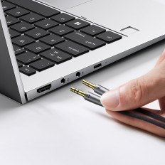 AUX 3,5 mm Θηλυκό διανομέα καλωδίων για ακουστικά και μικρόφωνο 20cm μαύρο