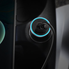 Rychlé nabíječka automobilů USB-C USB 40W PD QC SCP FCP AFC + USB-C kabel - šedý blesk