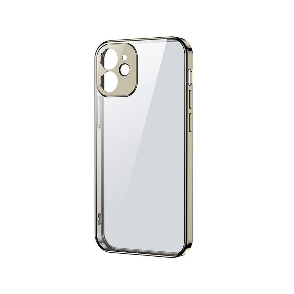 Caixa transparente ultra fina com um quadro metálico para iphone 12 pro zloty