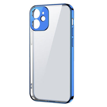 Ultra Thin Transparent Case With Metallic Frame for iPhone 12 Pro Max Dark-Blue
