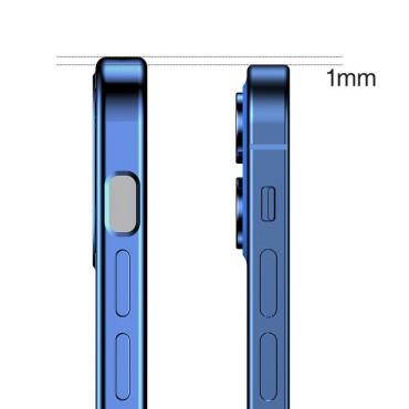 Ultra Thin Transparent Case With Metallic Frame for iPhone 12 Pro Max Dark-Blue