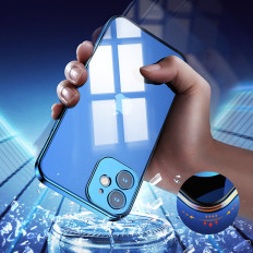 Ultra Thin Transparent Case With Metallic Frame for iPhone 12 Pro Max Dark-Blue