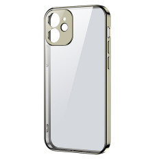 Ultra tenký průhledný pouzdro s kovovým rámem pro iPhone 12 Pro Max Gold