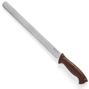 Faca de carne presunto e bola de salmão HACCP longo 490mm - Brown - Hendi 842966