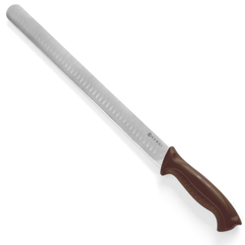 Faca de carne presunto e bola de salmão HACCP longo 490mm - Brown - Hendi 842966