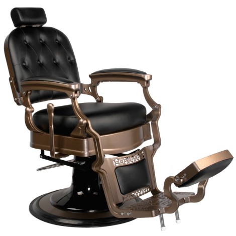 Sillón de Barbero Negro Old Ernesto Gabbiano — vista lateral