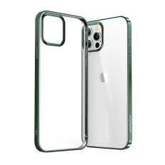 NBS Ultra ohut läpinäkyvä kotelo metallinen kehys iPhone 12 Pro max Green