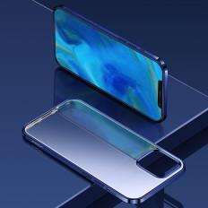 Nbs ultra dunne transparante behuizing met metalen frame voor iPhone 12 pro max groen