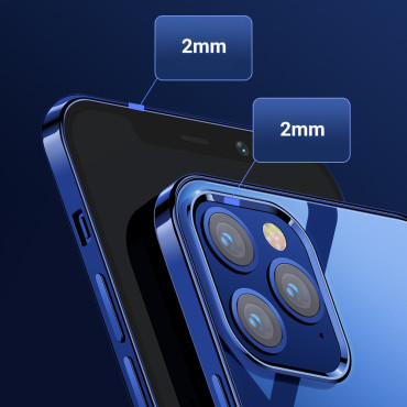 Nbs ultra dunne transparante behuizing met metalen frame voor iPhone 12 pro max groen