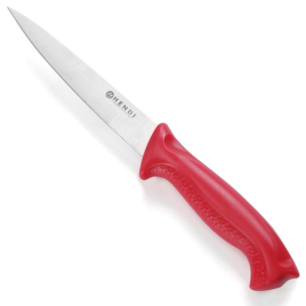 Coltello di filetto HACCP per carne cruda 300mm - rosso - Hendi 842522