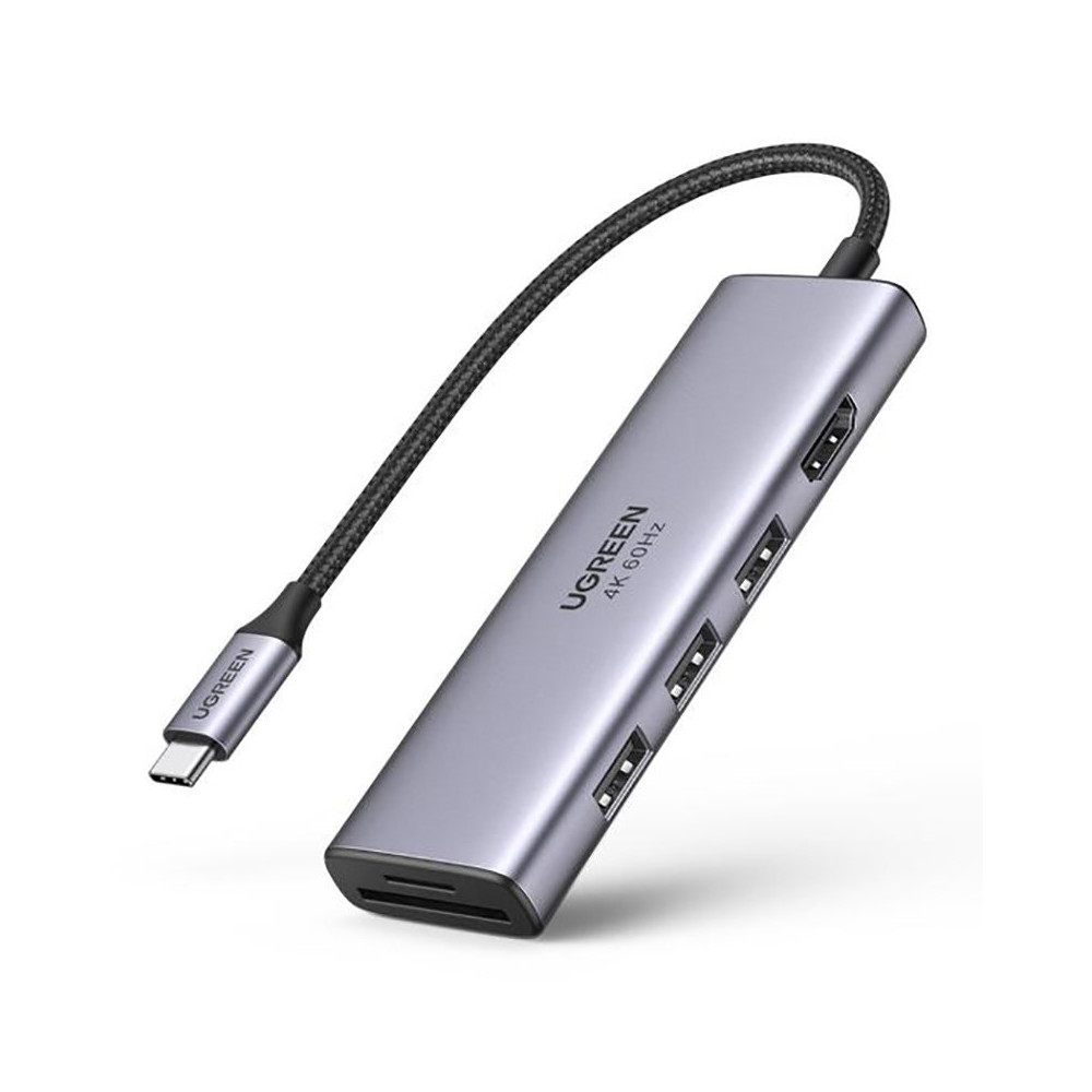 6in1 Πολυλειτουργικό USB-C HUB - 3X USB HDMI 4K SD και TF Reader καρτών