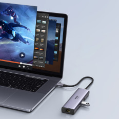 7W1 Multifunkčný USB-C HUB - 2x USB HDMI 4K SD a TF USB-C RJ45 1GBPS CARD CARD