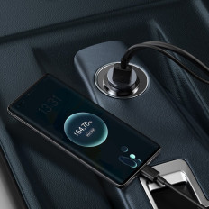 Carregador de carro 3x USB + USB-C 120W PPS QC PD Cinza