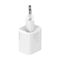 Σούπερ γρήγορη φορτιστής δικτύου SI 1C USB-C 30W PD QC White