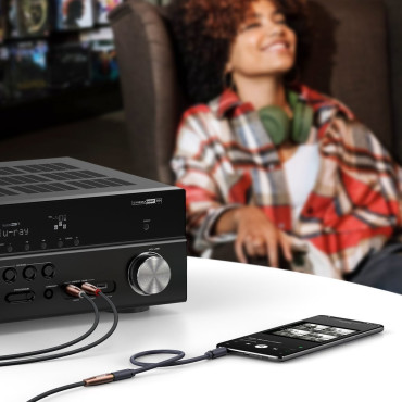 Audio kabelový adaptér 3.5mm Mini Jack Female - 2x samec RCA 2m Brown