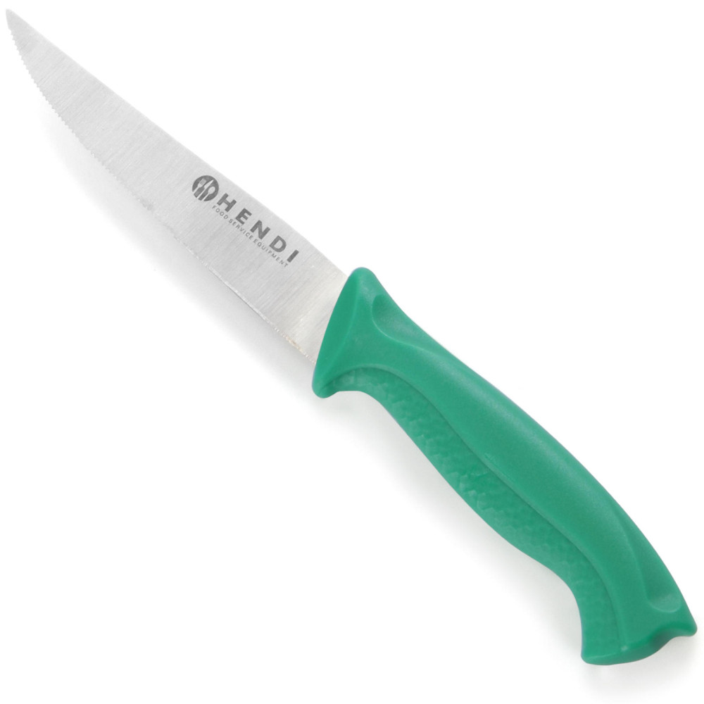 Couteau à légumes et fruits dentelé HACCP 205mm - vert - HENDI 842119