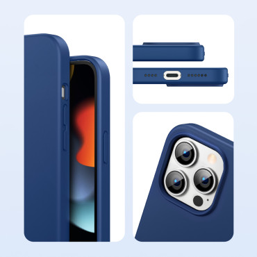 Gummi-elastischer Silikon-Case-Fall iPhone 13 Pro Blau