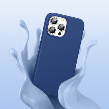 Caso de silicona elástica de goma iPhone 13 Pro Blue