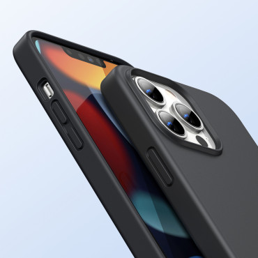 Caja de la caja de silicona elástica de goma iPhone 13 Pro Max Black