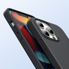 Cas de boîtier en silicone élastique en caoutchouc iPhone 13 Pro Max Noir