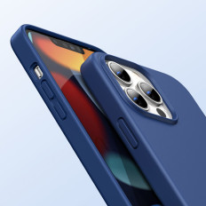 Rubber Elastic Silicone Case Case iPhone 13 Pro Max Blue
