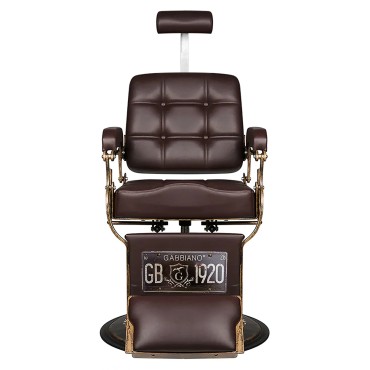 Fauteuil barbier Gabbiano Boss marron — vue de face
