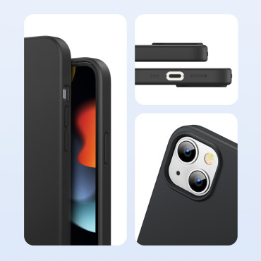 Gummi elastisk silikone etui dæk iphone 13 mini sort