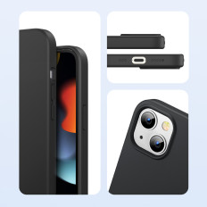 Rubber Elastic Silicone Case Cover iPhone 13 Mini Black