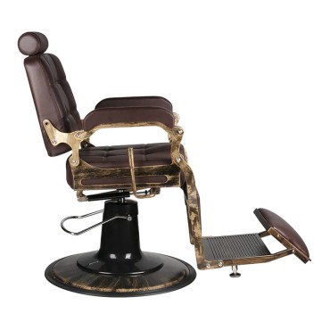 Gabbiano barber chair Boss brown — side view