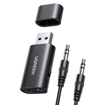 Drahtloser Sender-Sender + Bluetooth 5.1 Audiodadapter 3.5mm Mini Black Jack