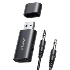 Trådlös sändare sändare + Bluetooth 5.1 Audio Adapter 3.5mm Mini Black Jack