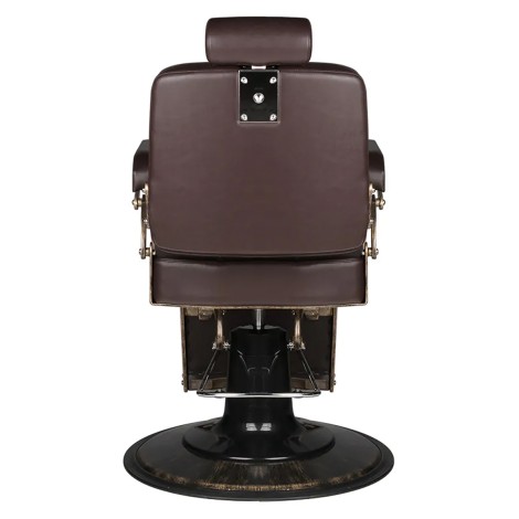 Sillón de barbero Gabbiano Boss marrón — vista trasera