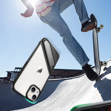 Kruti slučaj s gel okvirom i postoljem za iPhone 13 Pro crno