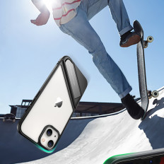 Ein starrer Fall mit einem Gelrahmen und einem Stand für iPhone 13 PRO schwarz