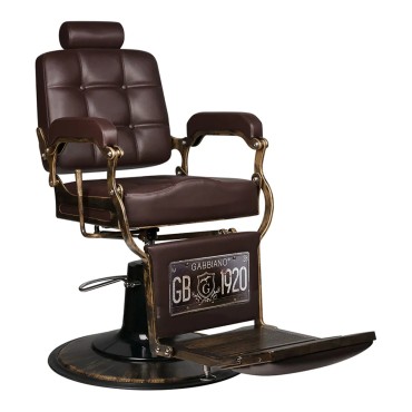 Gabbiano barber chair Boss brown — side view