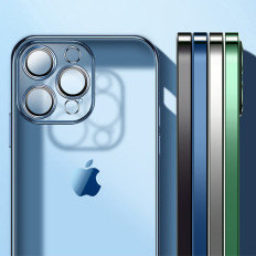 Cubierta de la caja para la carcasa del iPhone 13 Pro con un marco de plata metálico