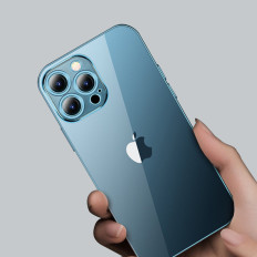 Cubierta de la caja para la carcasa del iPhone 13 Pro con un marco de plata metálico
