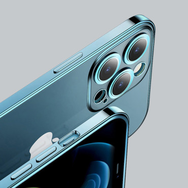 Case deksel til iPhone 13 Pro Housing med en metallisk sølvramme