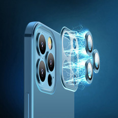 Cubierta de la caja para la carcasa del iPhone 13 Pro con un marco de plata metálico