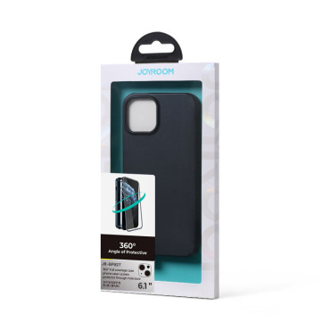 Case cover voor iPhone 13 behuizing voor rug en voorkant + gehard glas zwart
