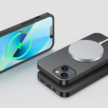 Case cover voor iPhone 13 behuizing voor rug en voorkant + gehard glas zwart