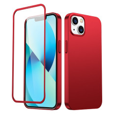 Pouzdro pro iPhone 13 Pouzdro na zadní a přední + červené tvrzené sklo