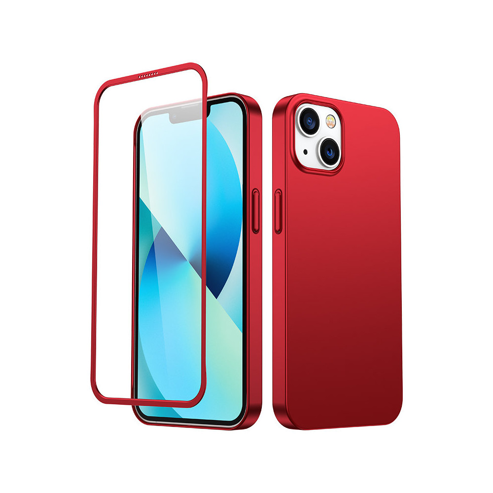 Case Cover for iPhone 13 Casing på baksiden og foran + Rød Herdet Glass