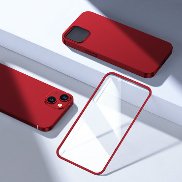 Case Cover for iPhone 13 Casing på baksiden og foran + Rød Herdet Glass