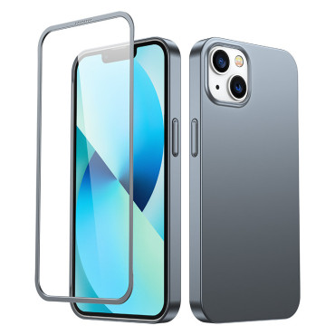 Fallskydd för iPhone 13 hölje på baksidan och fronten + glas härdat