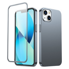 Fallskydd för iPhone 13 hölje på baksidan och fronten + glas härdat