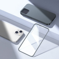 Fallskydd för iPhone 13 hölje på baksidan och fronten + glas härdat