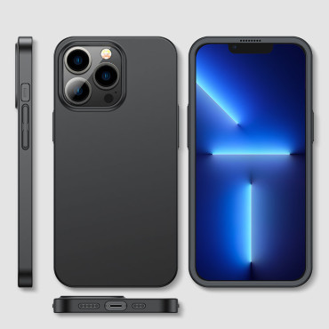 Kryt pre iPhone 13 Pro Max puzdro na zadné a predné + tvrdené sklo čierne
